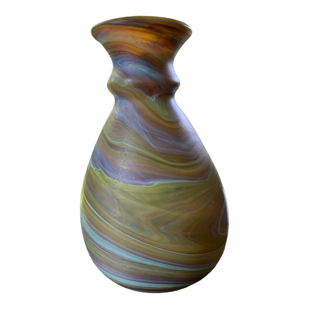 Hand Blown Phoenician Ancient Beauty Glass Bud Vase by Ten Thousand Villages - Picture 4 of 9